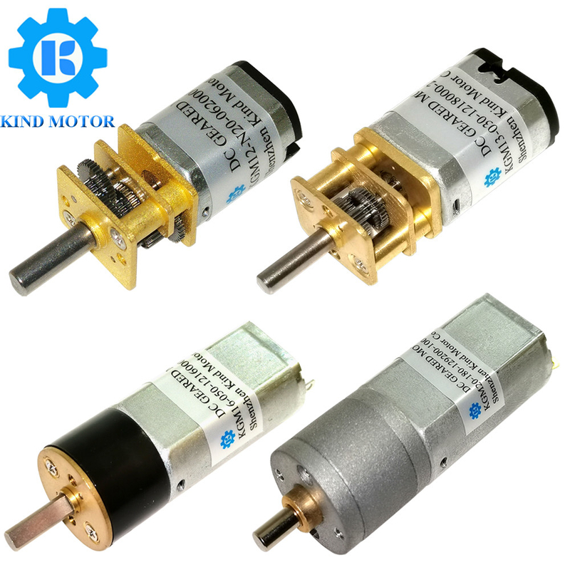 เครื่องยนต์เครื่องยนต์ไมโคร DC 1 10-1 1000 อัตราการเร่ง 3V-12V โวลเตชั่น 10-2000 RPM 4 หลุมติดตั้ง