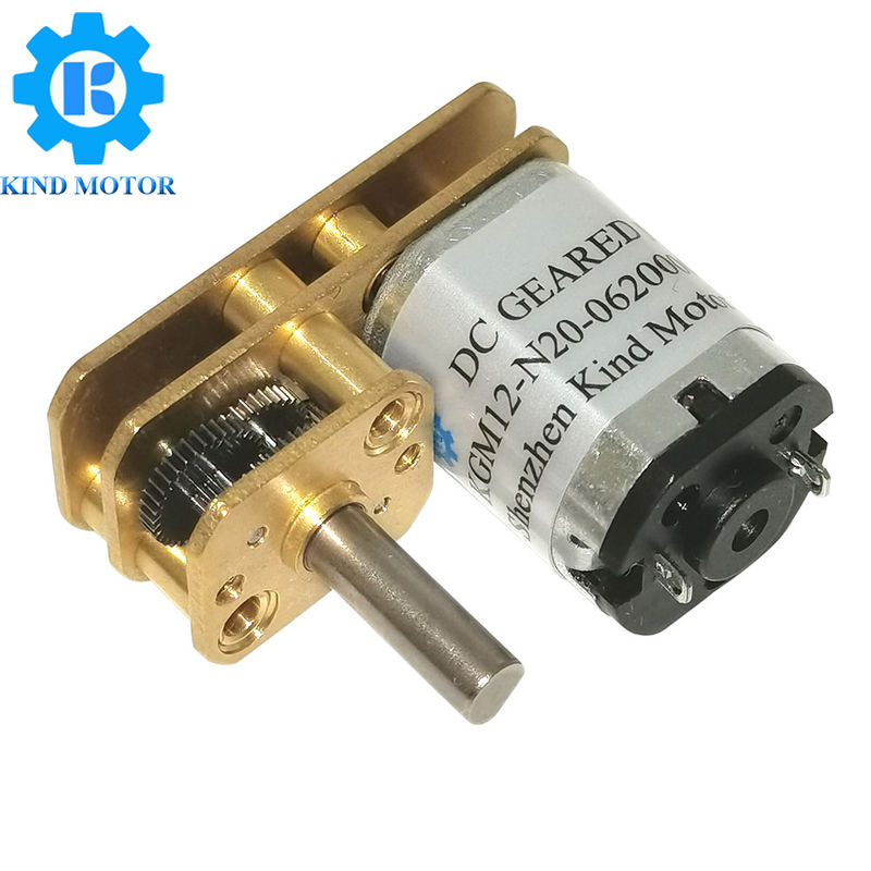 สแตนเลสมุมขวา DC Gear Motor 3.2KgCm Stall Torque Carbon Brushed